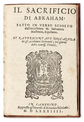 MASSONIO, SALVATORE. Il Sacrificio di Abraham. 1584